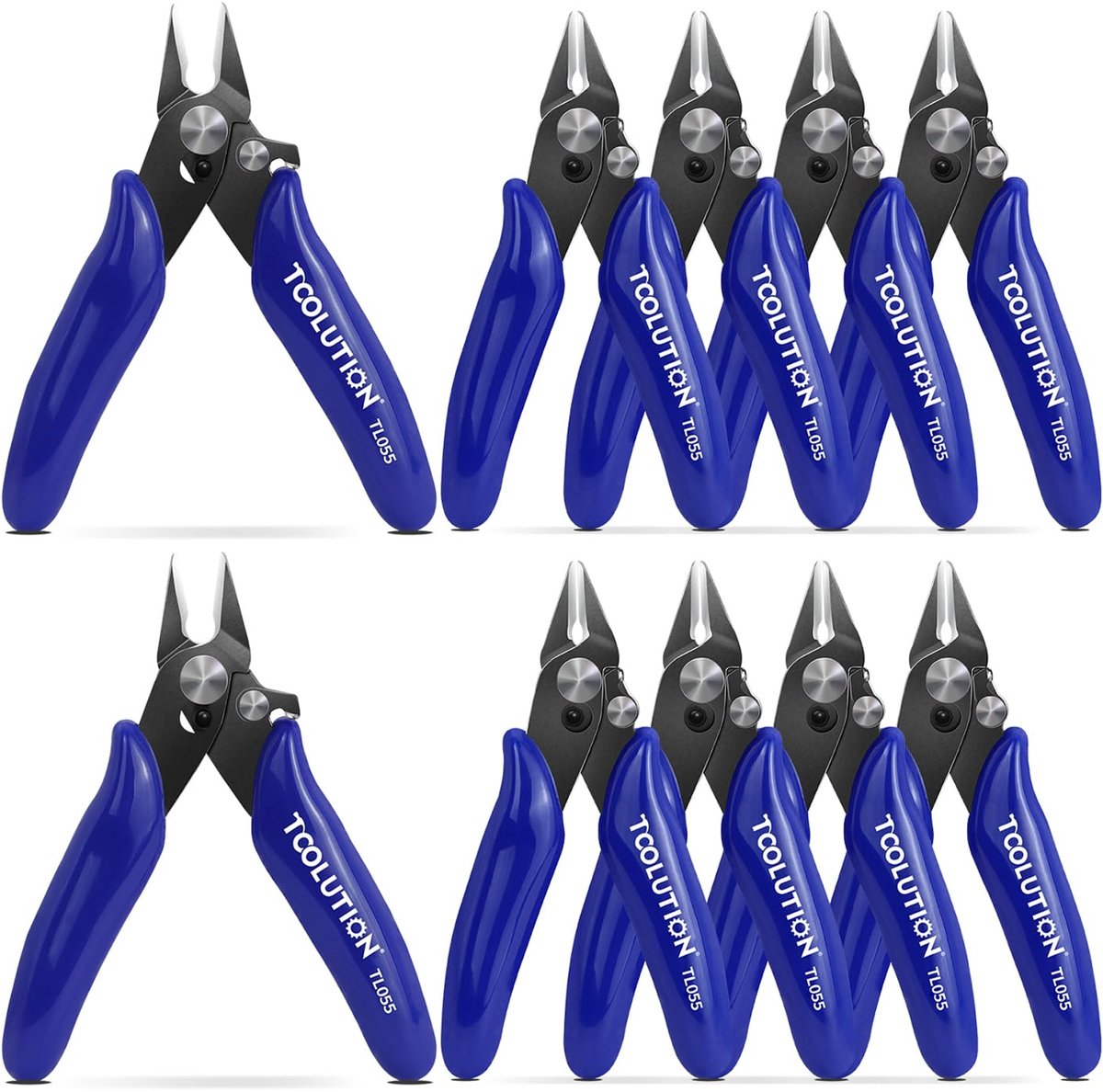 SnelShoppen - 10-pack draadsnijder voor sieraden maken - 8,9 cm kleine vlakke snijtang met veiligheidsvergrendeling - elektrische draadsnijders voor k