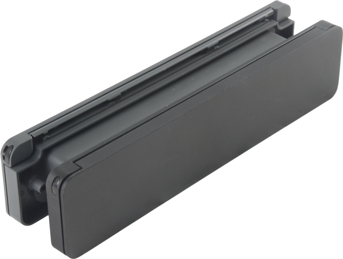 Homebox - de isolerende, tochtvrije en geluiddempende brievenbus – buitendeel aluminium zwart fijnstructuur coating - binnendeel in antracietgrijs RAL7016
