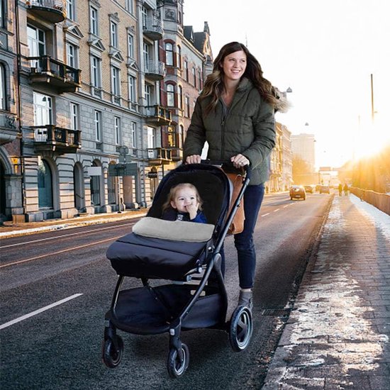 Baby Voetenzak - Kinderwagen Dekentje - Warm Blijven - Waterafstotend Materiaal - 87 cm Lengte - Grijs — afbeelding 5