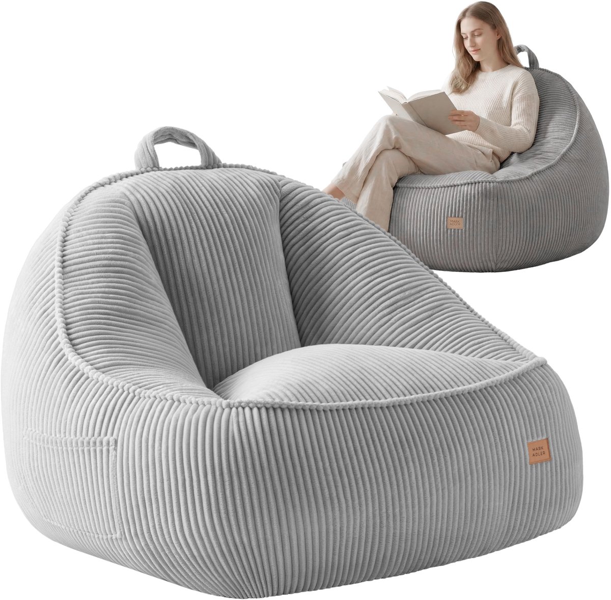 Mark Adler Comfy 4.0 Comfortabele Zitzak Stoel - Gaming & Relax Stoel - Grijs