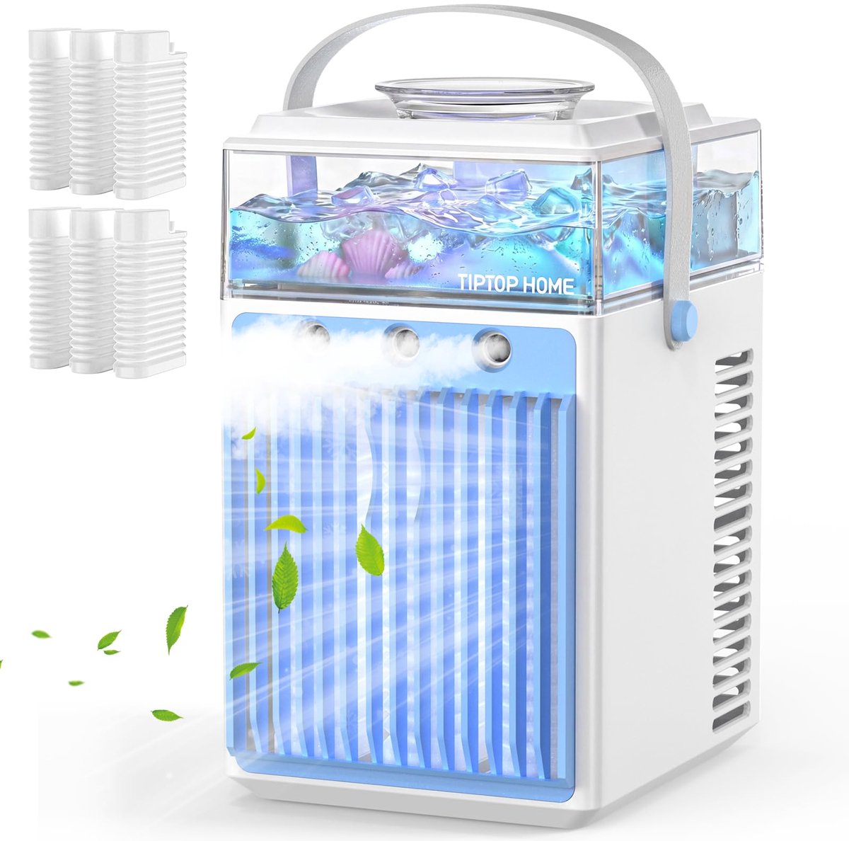 SnelShoppen - Mobiele Airconditioning 5-in-1 Mini-Airconditioner met App-Bediening, Draagbare Luchtkoeler zonder Afvoerslang, 800 ml Watertank, 3 Snel