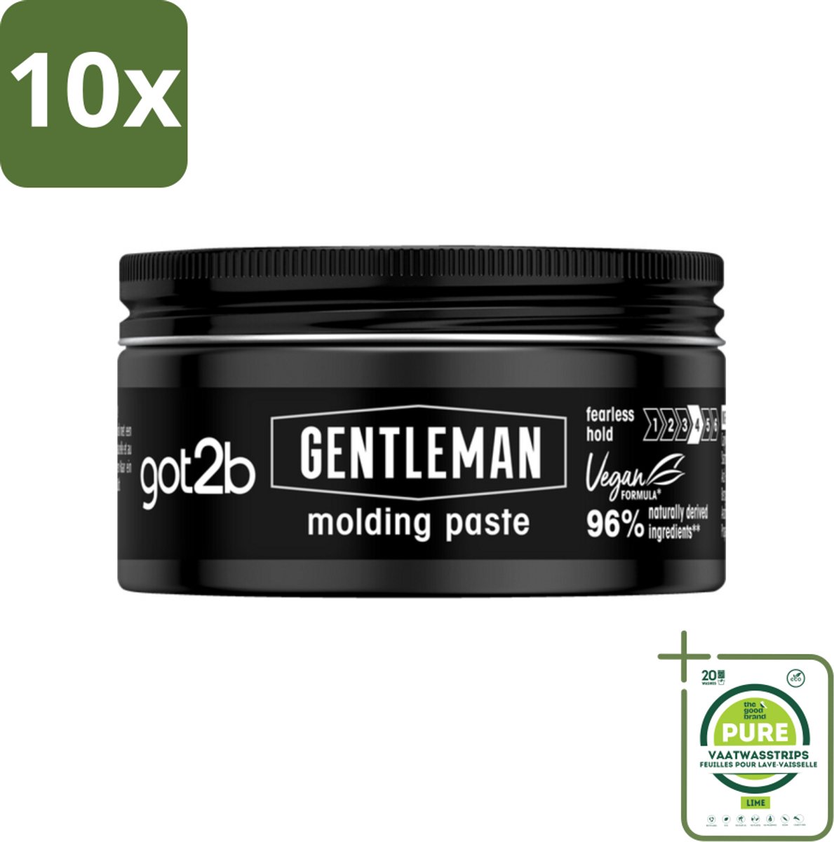 10 x Got2B - Molding Paste - Gentleman - 100 ml - Grootverpakking - Haarmodel - Stijlvolle Look - Natuurlijke Finish - Hold - Haartype
