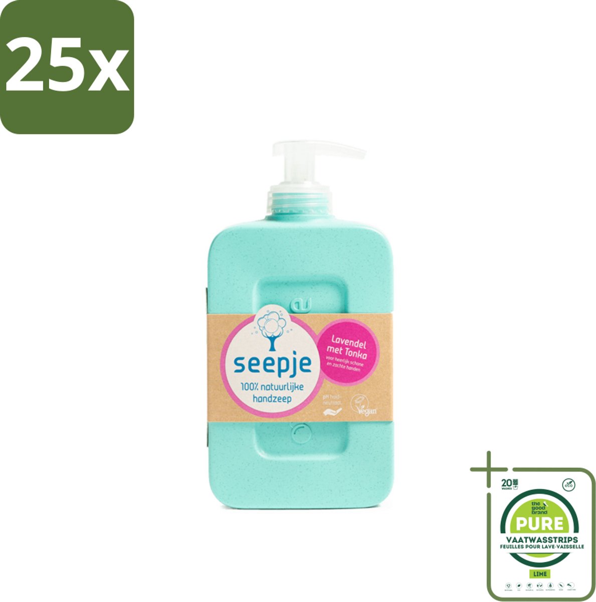 25 x Seepje - Handzeep - Zachte Geur - Lavendel met Tonka - 300 ml - Grootverpakking - Handzeep - Lavendel - Tonka - Natuurlijke Handzeep - Vegan Handzeep