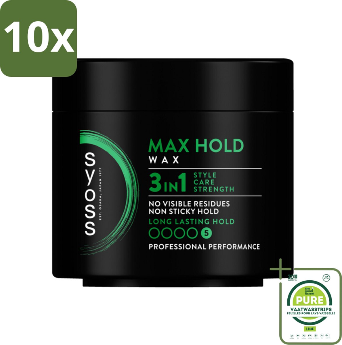 10 x SYOSS - Max Hold Haarwax - Verzorging - Langdurige Styling - 150ml - Grootverpakking - Haarwax - Stylingproduct - Langdurige Hold - Natuurlijke Glans - Haarstyling