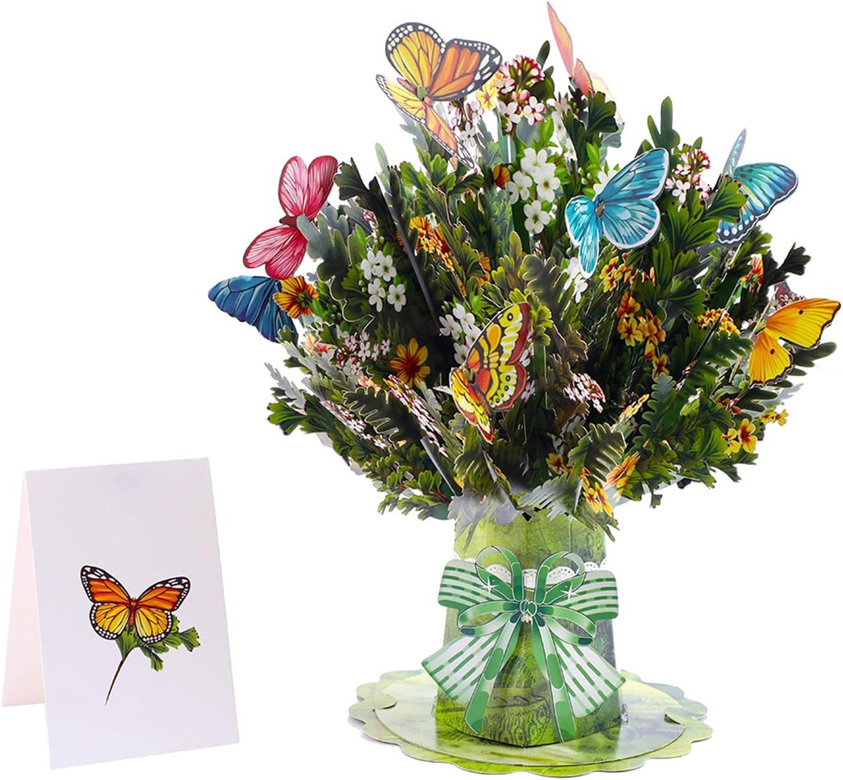 SnelShoppen - Pop-up Kaart, 3D Wenskaart, Verjaardagskaart, Multikleur, 25,5 x 26 cm, Voor Verjaardagen, Moederdag, Jubilea, Valentijnsdag (Vlinder)