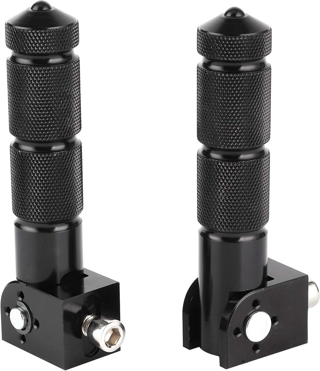 SnelShoppen - 2 Stuks Motor Voetsteun, Vouwbare Aluminium Pedalen Universele 90 Graad Steunstang voor Motorfiets en Elektrische Auto