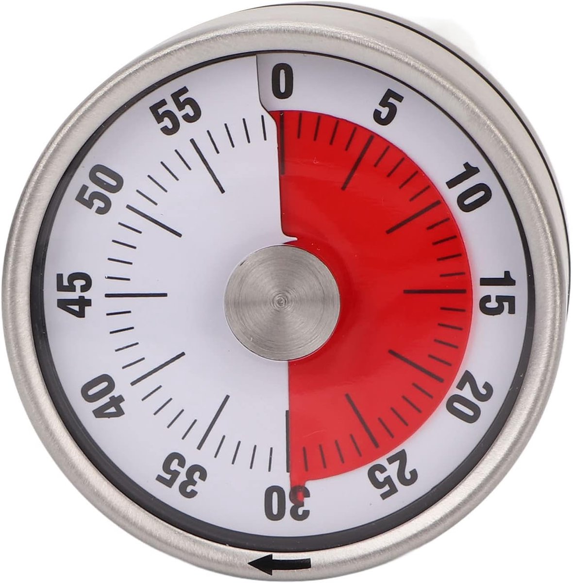 SnelShoppen - Magnetische Keuken Timer, Multifunctionele Retro Ronde Mechanische Visuele Timer, RVS Tijdsaanduiding voor Koken, Haarverf, Spellen, Stu