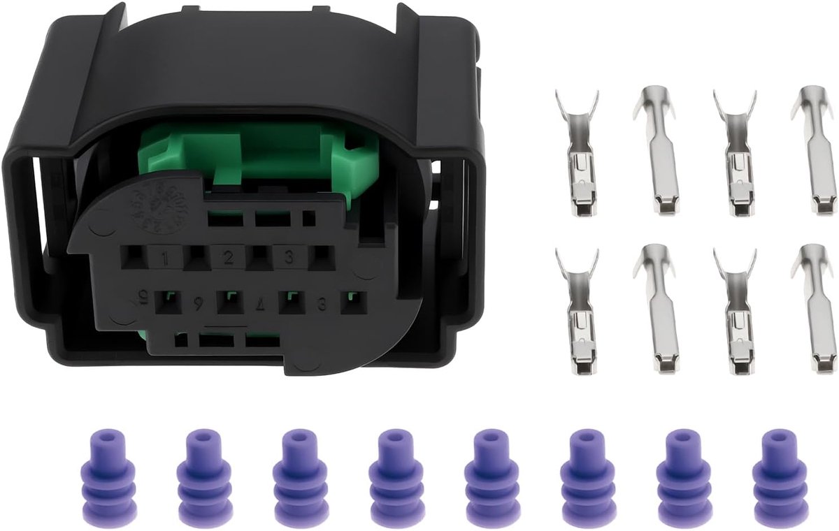 SnelShoppen - 1 Set 8 Pin Radar Sensor Connector met terminal rubber plug 4F0972708 Geschikt voor Volkswagen Voertuigen - Compact en Ruimtebesparend