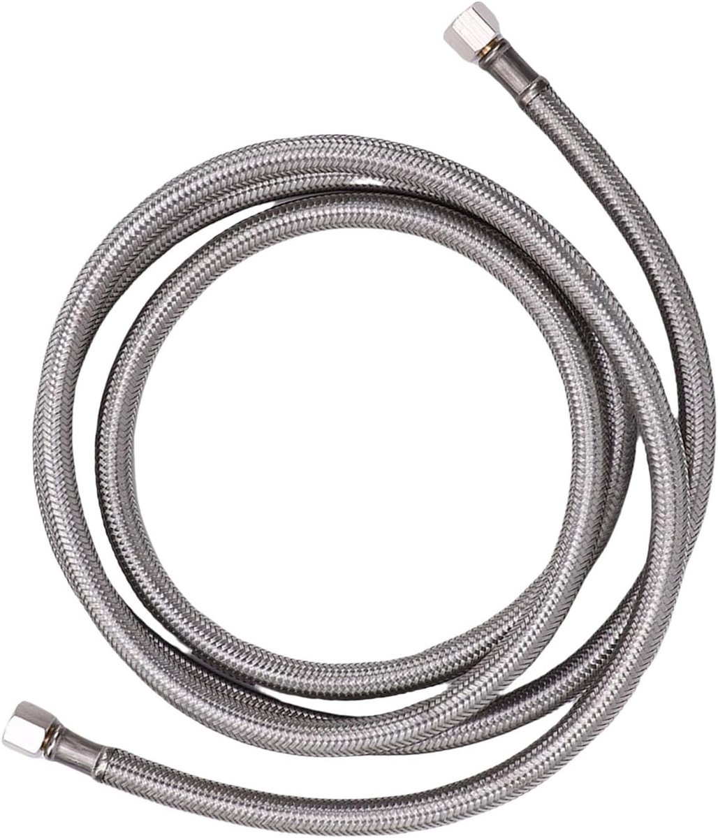 SnelShoppen - Rvs Waterleiding voor IJsmachine, Roestvrijstalen Verbraad Slang 1/4 Inch voor DIY Keukenapparatuur, Lekvrij en Hoog Compatibel