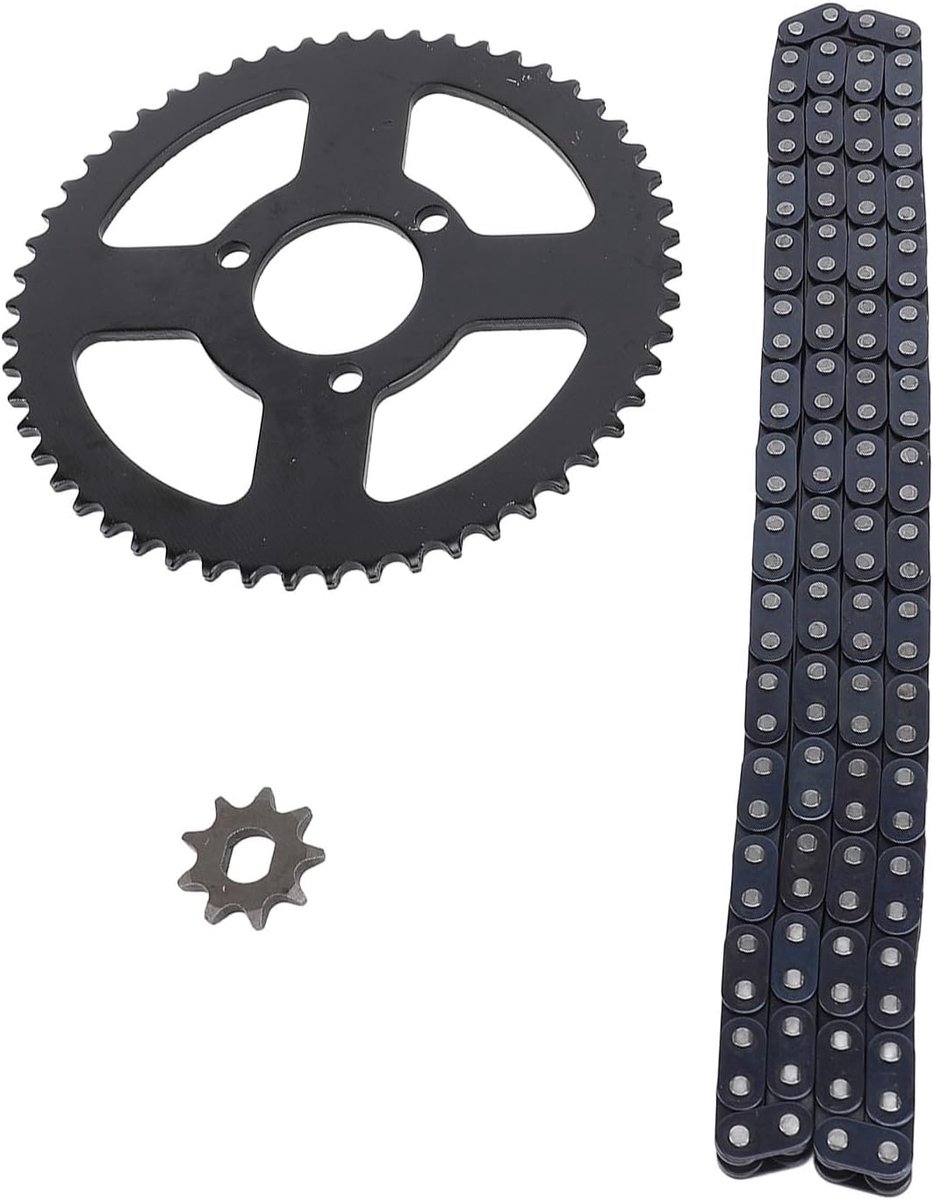 SnelShoppen - Voorwiel en Achterwiel Tandwiel & Ketting Set, 9t 10mm Voorwiel 54T 35mm Achterwiel Vervangingsset voor Motoren, Staal T8F, Uitstekende
