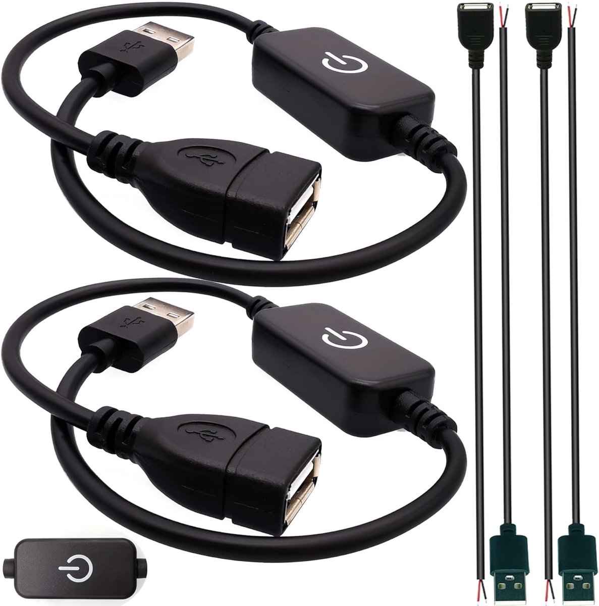SnelShoppen - LED Dimmer Interruptor Regulador voor Monochromatische LED Strips - Tactiele Schakelaar met USB Poort - 5V Dimbaar voor Thuis, Tuin, Fee
