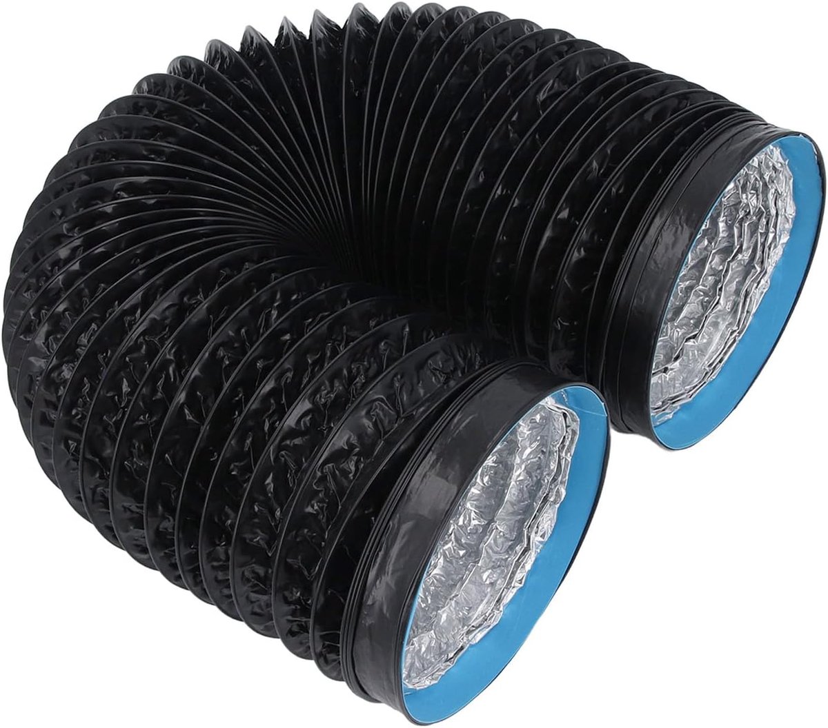 SnelShoppen - Ventilatiebuis 7 inch Geïsoleerd Flexibele Duct PVC Aluminium Folie Geluiddemping 2 Meter Voor HVAC Ventilatie Keuken Badkamer Kas