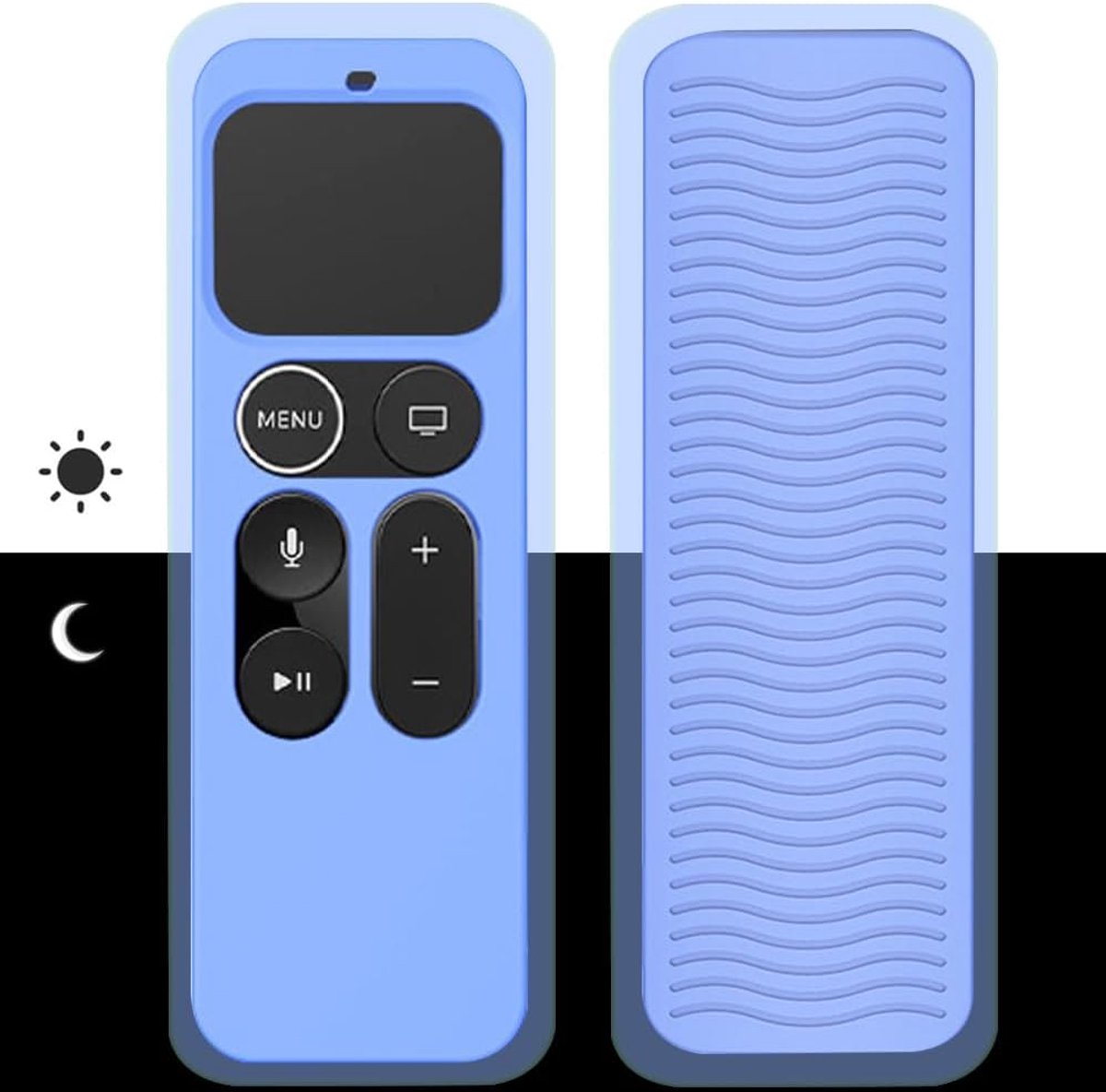 SnelShoppen - Silicone Beschermhoes voor Apple TV 4K Siri Afstandsbediening, Antislip Silicone Hoes, Blauwe Glans, Perfect voor Thuisgebruik en TV Acc