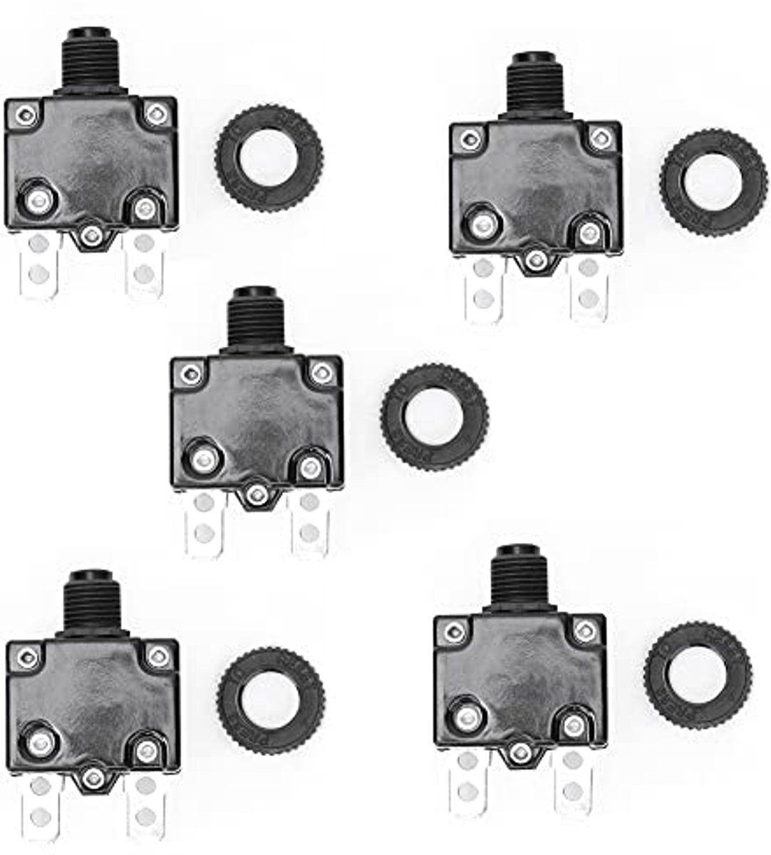 SnelShoppen - 5 Stuks Elektrische Compressor Circuitonderbreker Overload 12A 15A 17A Bescherming met Drukknop Reset Circuitonderbreker (17A)