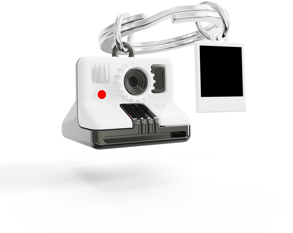 Metalmorphose® Sleutelhanger Instant Camera – Wit/Zwart – Camera Sleutelhanger – Cadeau