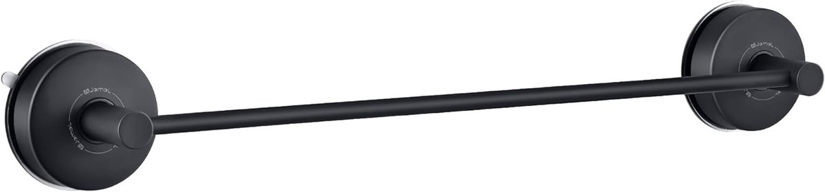 SnelShoppen - Zwarte Zuignap Handdoekenrek voor Badkamer 42.8CM, Handdoekhouder Bar van RVS, Suction Towel Rail voor Keuken en Douche, Handdoekrek met