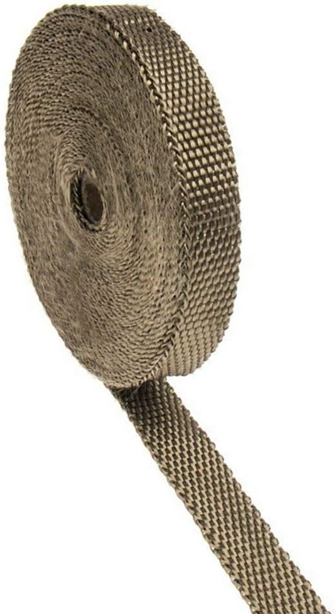 SnelShoppen - Thermische Bescherming voor Uitlaatpijp 2.5cm x 5m Bruin - Hoogwaardige Isolatie voor Motor en Auto - Inclusief 6 RVS Kabelbinders