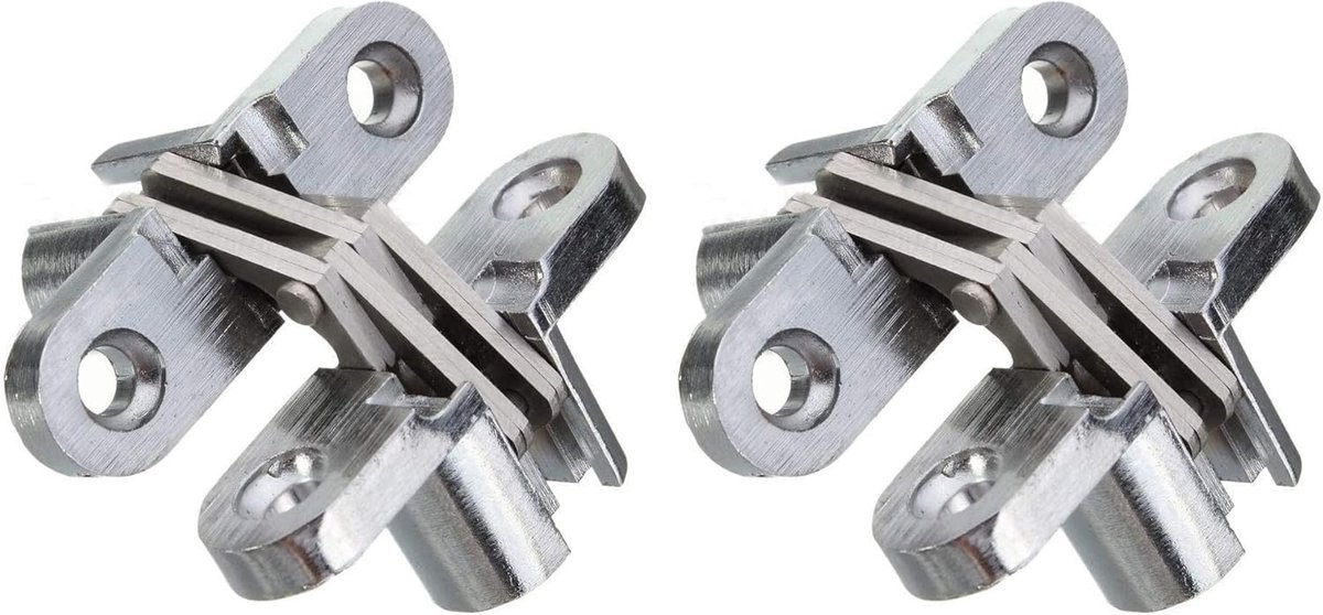 SnelShoppen - 44mm Verborgen Kast Scharnier RVS Onzichtbare Deurscharnieren Verborgen Vaten Houtenkist Hoogte 1-3/4''