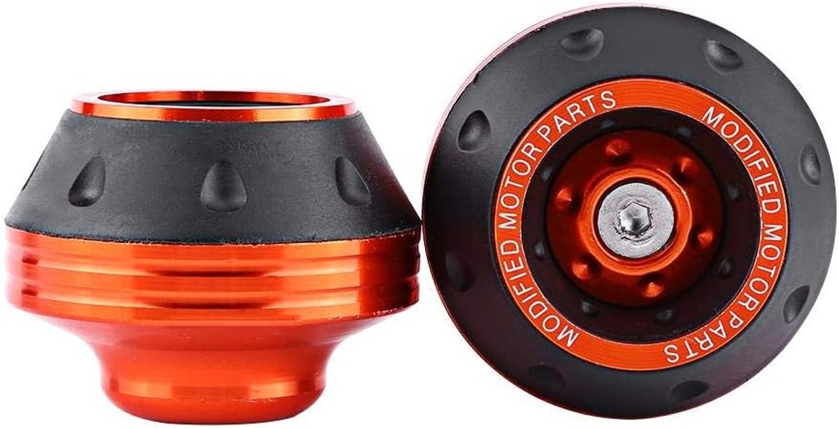 SnelShoppen - Voorvorkbeugel voor motorfiets, aluminium beschermframe voor voorwiel, digitaal bestuurd, standaard Oranje, 2 stuks