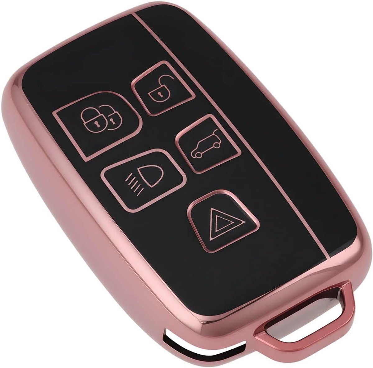 SnelShoppen - Sleutelhanger Beschermcase Auto 5 Knoppen 67,5 x 42,7 mm Geschikt voor Land Rover Range Rover Sport en Jaguar - Roze