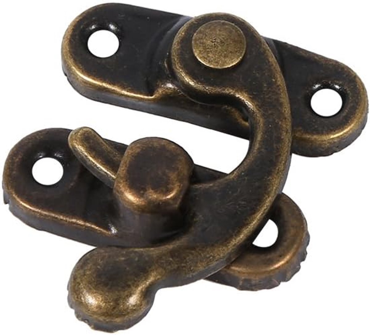 SnelShoppen - Antieke Decoratieve Haspels 35x28x8mm Metaal met Antiek Messing Coating, Corrosiebestendige Sloten voor Houten Dozen, Meubels en Sierade