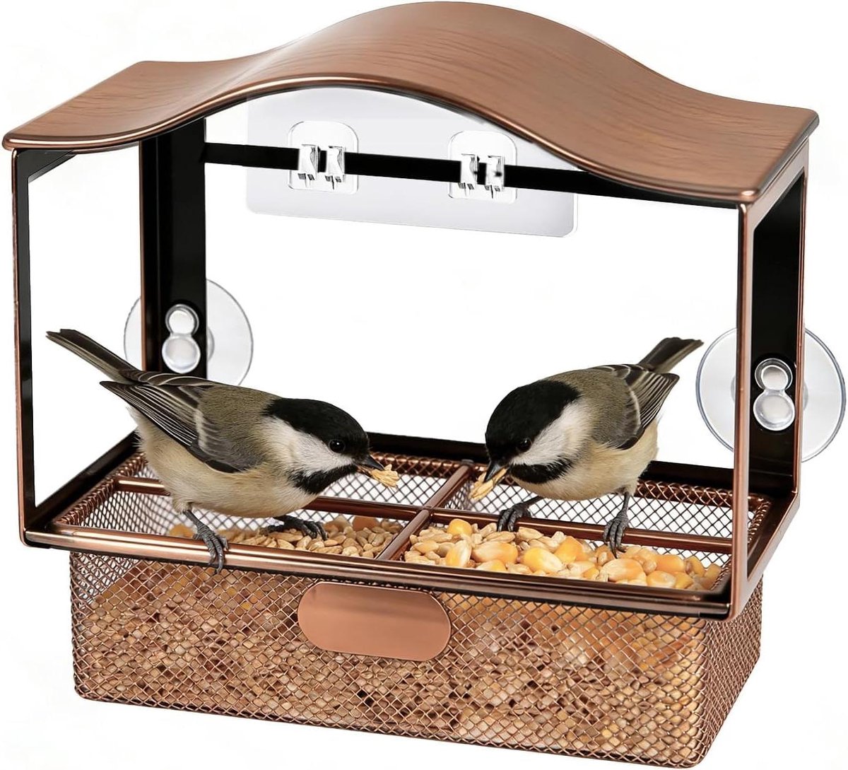 Vogelvoederhuis - Voederhuisje buiten - Vogels voeren - Panoramisch zicht - 225 x 111 x 127 cm - Bruin