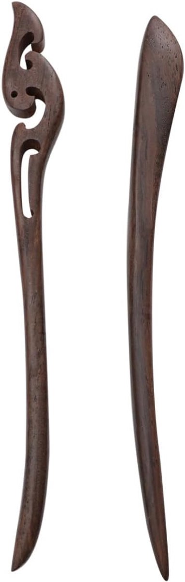 SnelShoppen - 2 Stuks Sandelhout Haarstokken Vintage Haar Chopsticks U-vormige Haarspelden Retro Haarpinnen voor Lang Haar - Perfecte Accessoires voor