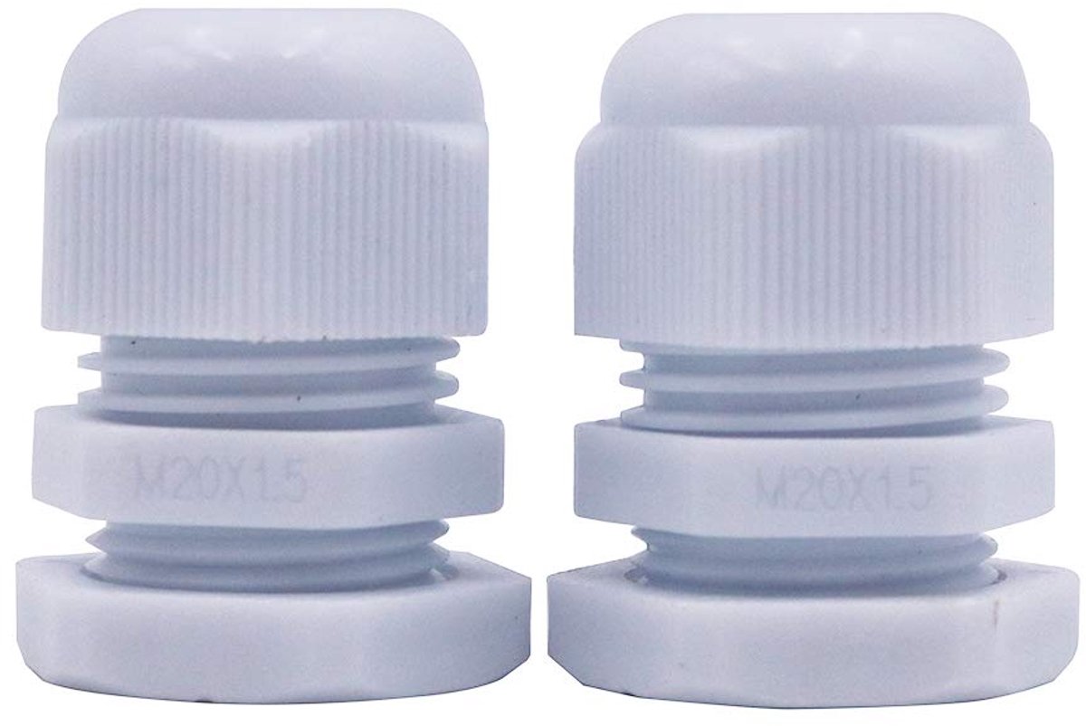 SnelShoppen - 100Pcs Waterdichte Kabeldoorvoeren IP68 Verstelbare Kabelverbindingen Nylon M20 x 1.5 - Duurzaam, Vuurvast, Stofdicht, Geschikt voor Bin