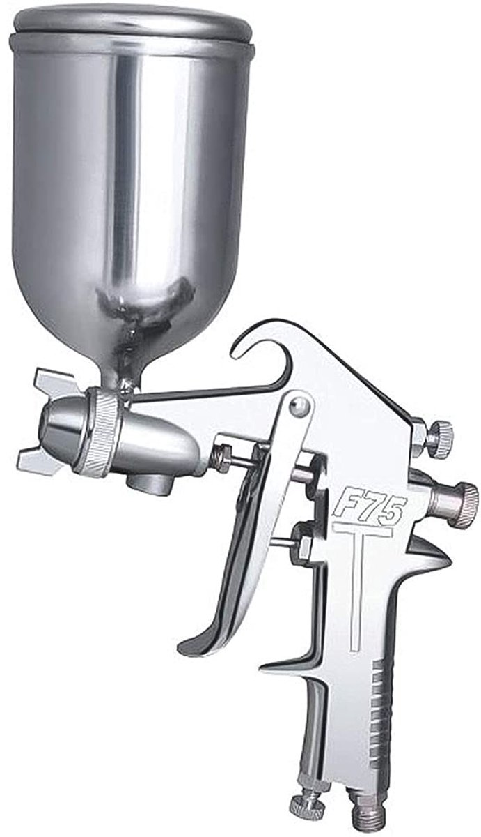 SnelShoppen - F-75G HVLP Spuitpistool, Gravity Verfspuitmachine, 400cc Aluminium Cup, 1.5mm Dopspray, Ideaal voor Auto, Meubels en Apparatuur