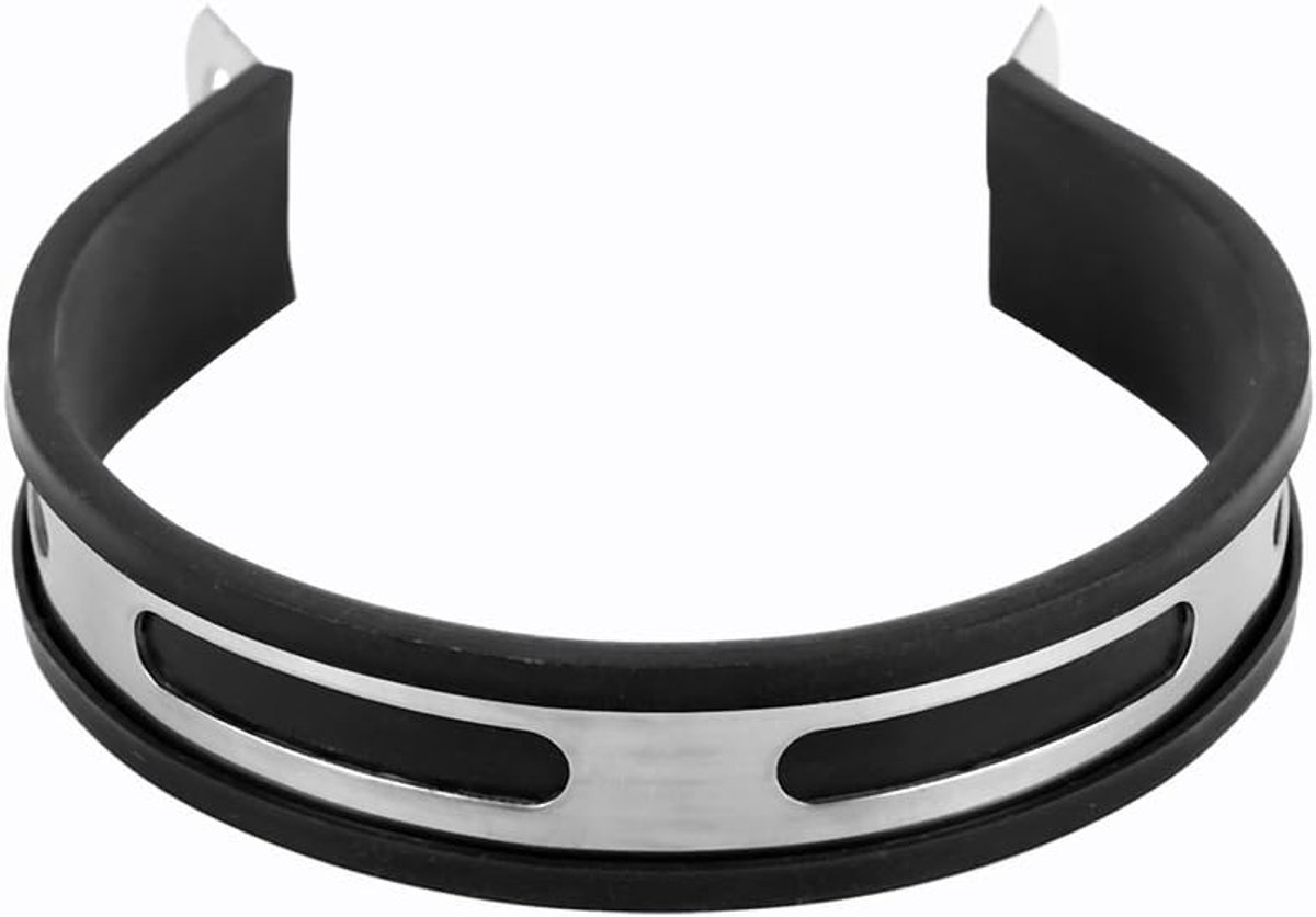 SnelShoppen - Motorfiets uitlaathouder, universele uitlaatbeugel, geluidsdemper, semi-cirkelvormige motor uitlaatclip, zwart/zilver, 12cm, eenvoudig t