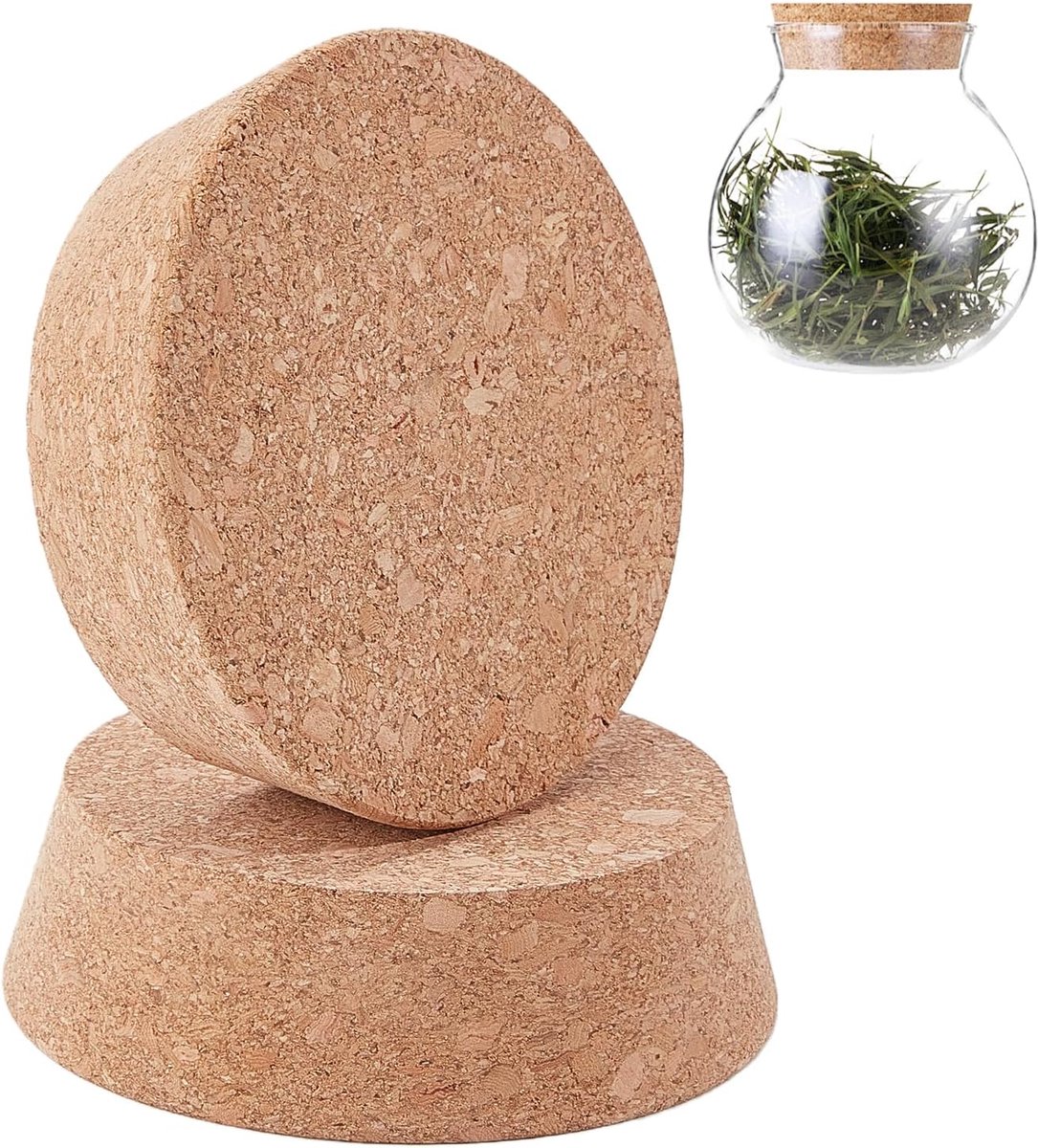 SnelShoppen - 2 stuks conische kurken, kurkstoppen voor flessen, 9,9 cm, reservestoppen voor houten kurk, ideaal voor keuken, feest en tuin