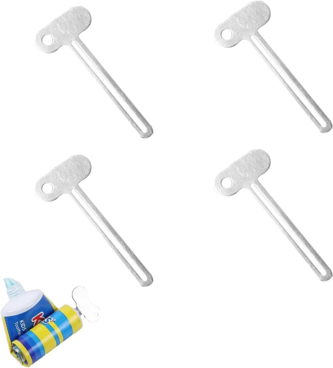 SnelShoppen - 4 delige set roestvrijstalen tube knippers, tandpastaknipper, metalen tubeclip, cosmetica, schoencrème, geschikt voor alle tubes