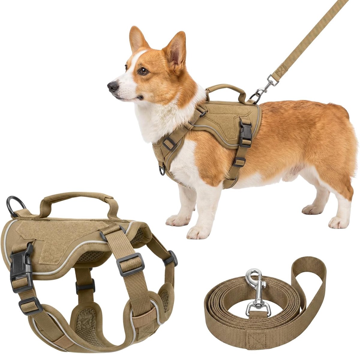 Hondenharnas verstelbaar - super ademend mesh - anti-trekharnas - perfecte pasvorm voor kleine honden - ShopVlot