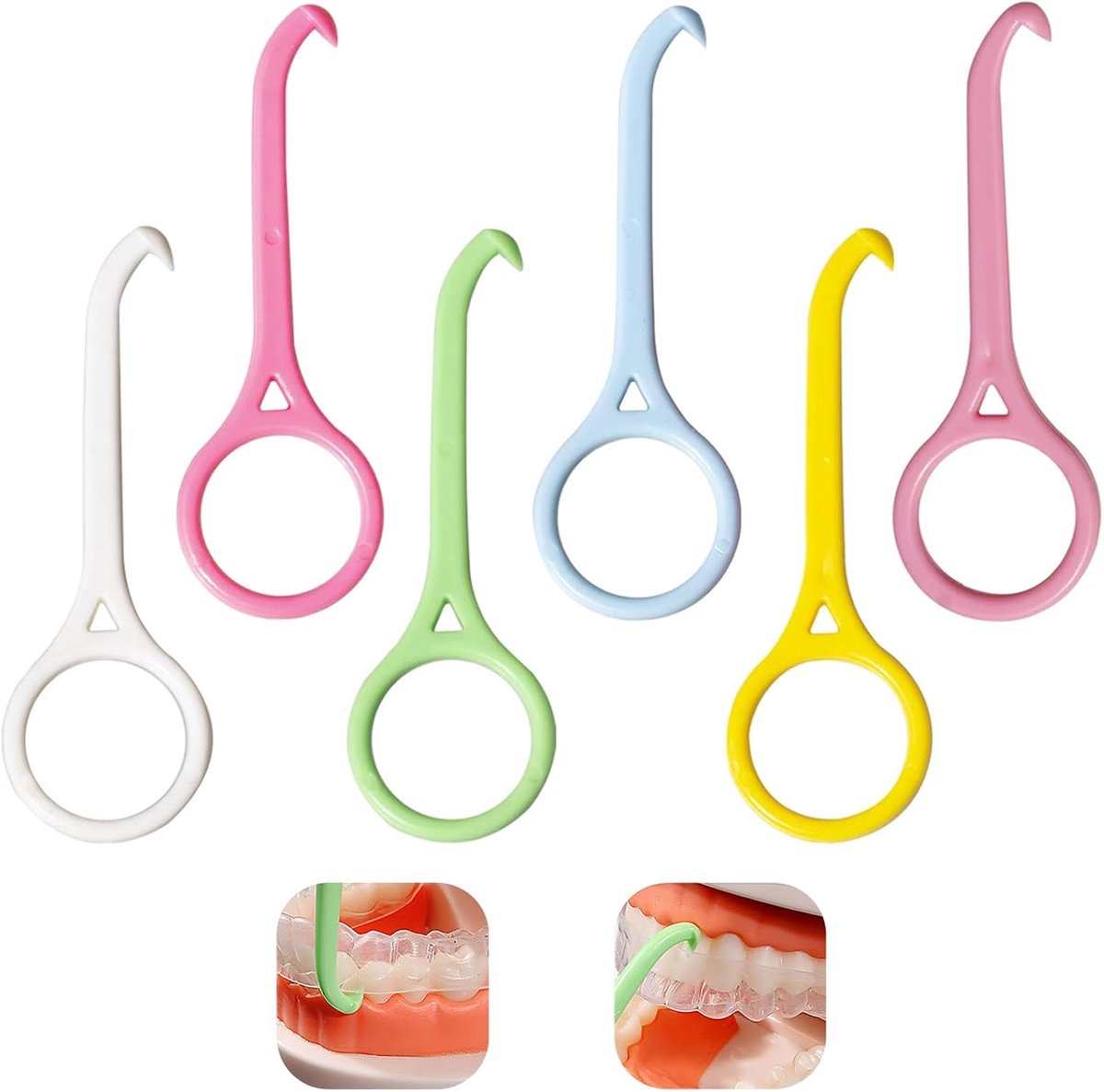 SnelShoppen - 6-delige Alignement Verwijder Tools, Ongzichtbare Beugel Verwijderaar, Ergonomische Rond Alignement Tools met Haak in 6 Kleuren