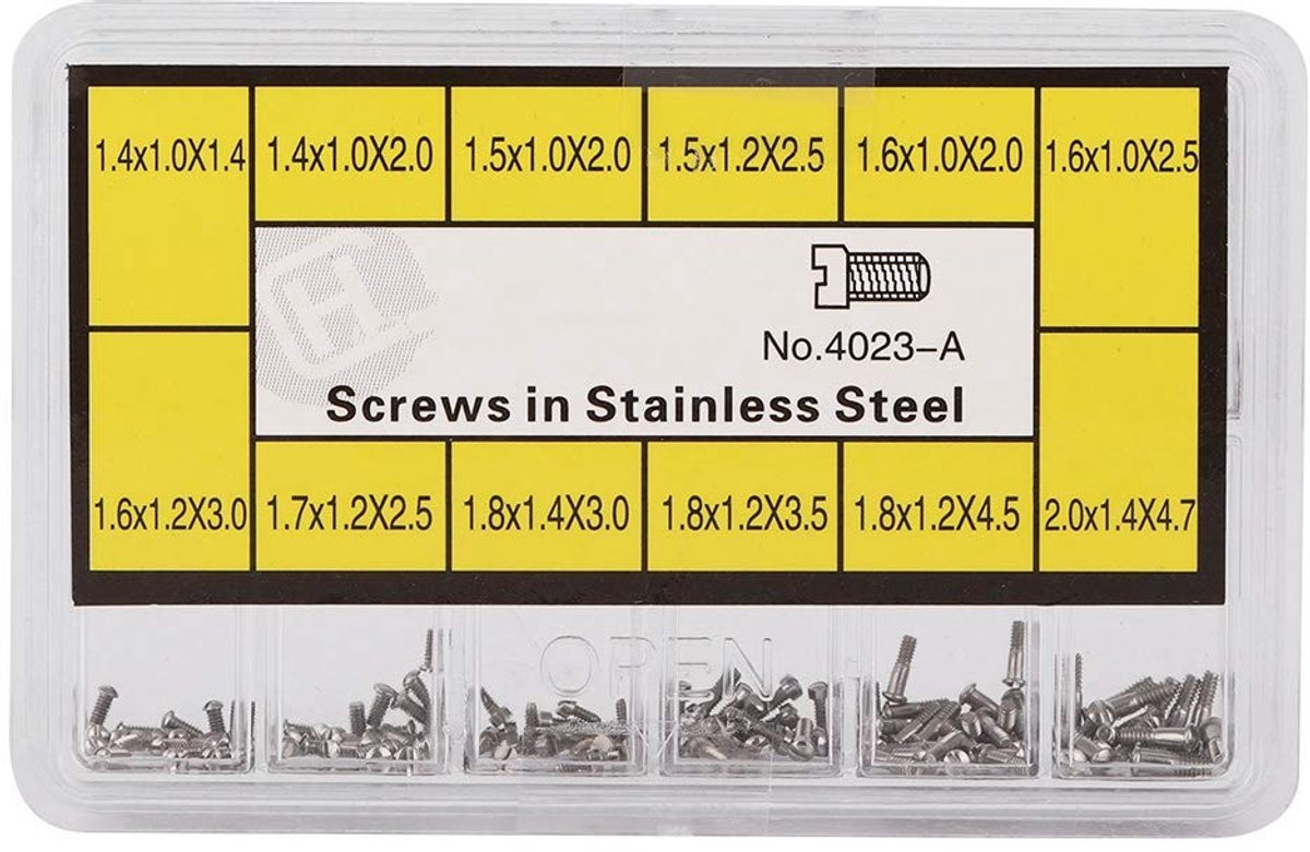 SnelShoppen - Rvs Klok Achterdeksel Schroeven - 12 Delige Set voor Horlogemakers - Hoogwaardige Stalen Klok Reparatie Tools Accessoires