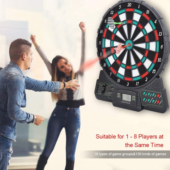 Elektronisch Dartbord - Dartset Thuis - Entertainment Kantoor - Automatisch Scoren - 31x37x2.5 cm - Zwart van Merkloos — afbeelding 4