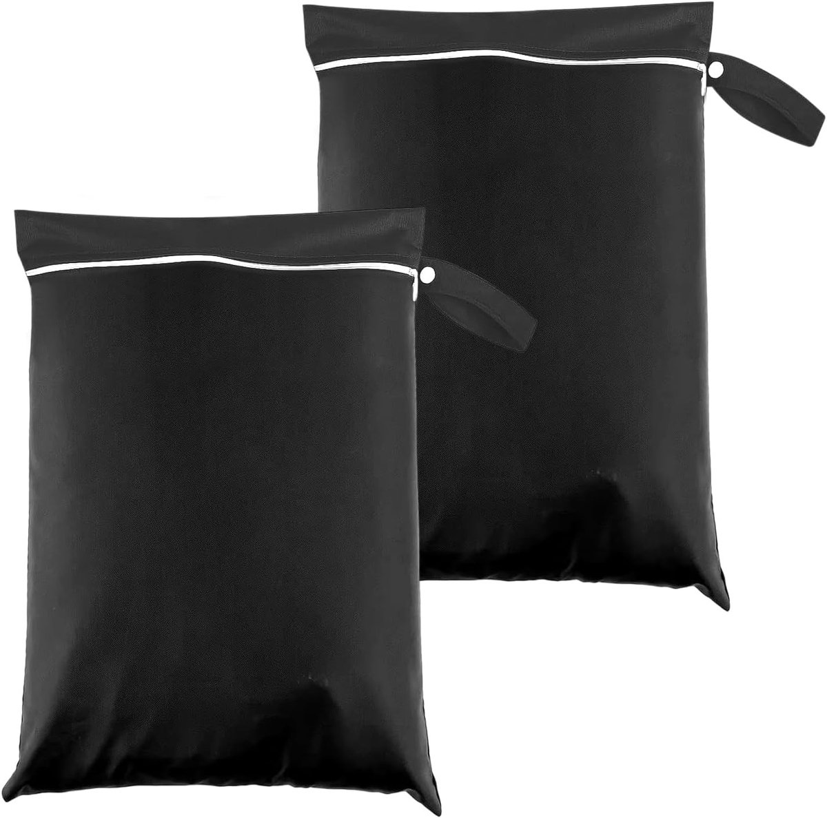 2 Stuks Waterdichte Waszakken voor Reizen, Grote Zak voor Vuile Was en Zwemkleding, Ideaal voor Vakantie en Sportactiviteiten 30 * 40cm (Zwart)