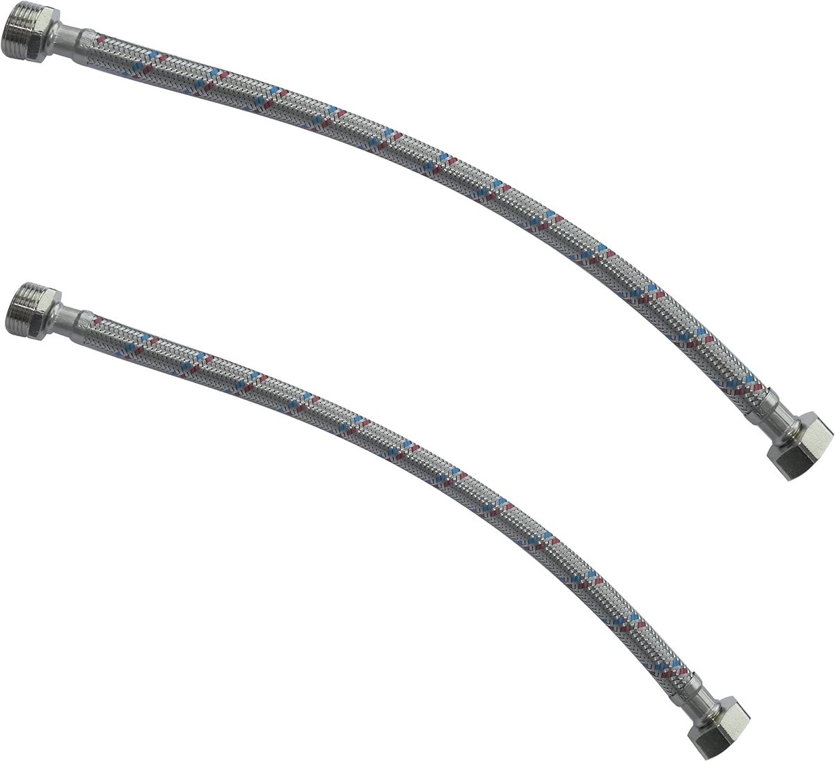 SnelShoppen - Set van 2 Flexibele Aansluitslangen 400 mm - 1/2 inch Mannelijk/Vrouwelijk - Ideaal voor Keuken, Badkamer en Verwarming