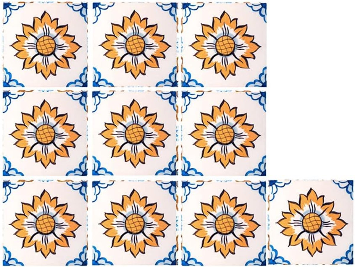 SnelShoppen - 10 Stuks Tegel Stickers 20cm×20cm Waterdichte Wandstickers voor Keuken en Badkamer, Verwijderbare Vloerstickers voor Thuisdecoratie