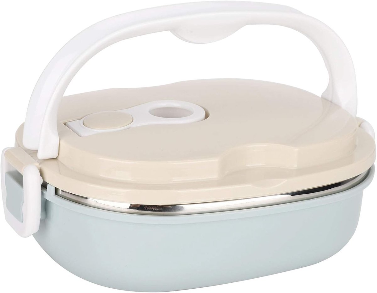 SnelShoppen - RVS Lunchbox, Lekvrij, Voor Kinderen en Volwassenen, Thermobox voor Salade, Snacks, Broodje, School, Werk, Picknick, Reizen