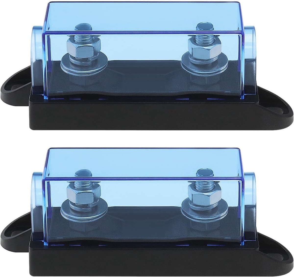 SnelShoppen - 2 Stuks Blauw Transparante 1-Weg Auto Vezelhouder Geschikt voor MEGA Vezels en ANM Bout Vezels voor Auto Airconditioning - Duurzaam en V