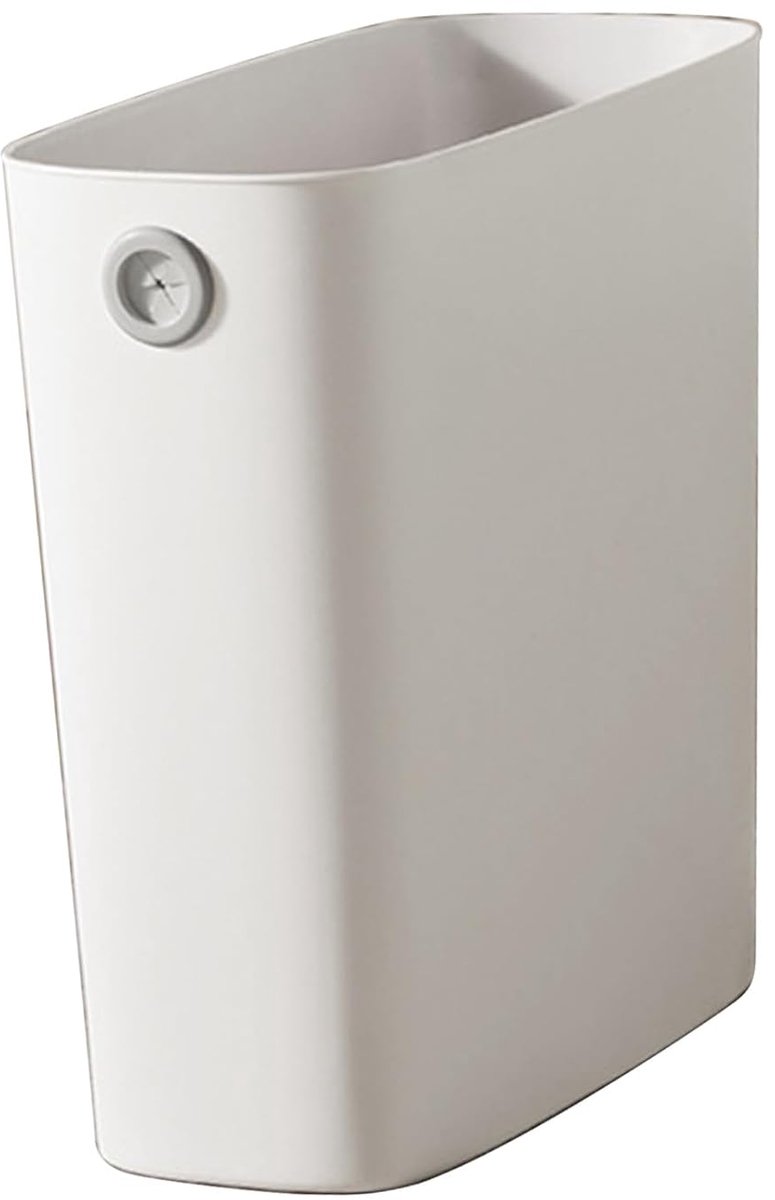 SnelShoppen - Prullenbak Plastic Met Open Deksel Voor Thuis, 11 x 10.7 x 5 cm (Wit) - Ruimtebesparend, Hygiënisch, Ideaal Voor Badkamer, Keuken, Slaap