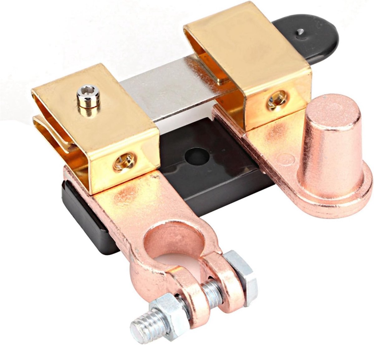 SnelShoppen - Zijdelingse Accu Schakelaar, 12/24V Accu Afkoppel Schakelaar, Duurzaam Messing, Hoogwaardige Geleidbaarheid, Voor Auto, RV, Boot, Vracht