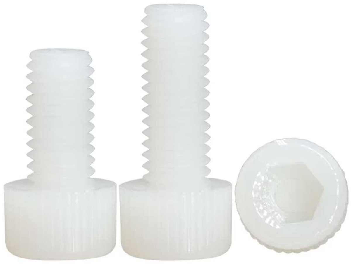 SnelShoppen - Nylon Schroeven Allen Machineschroeven Witte Kunststof Schroeven M5x40mm (20 stuks) - Roestvrij, Corrosiebestendig, Lichtgewicht, Hoogwa