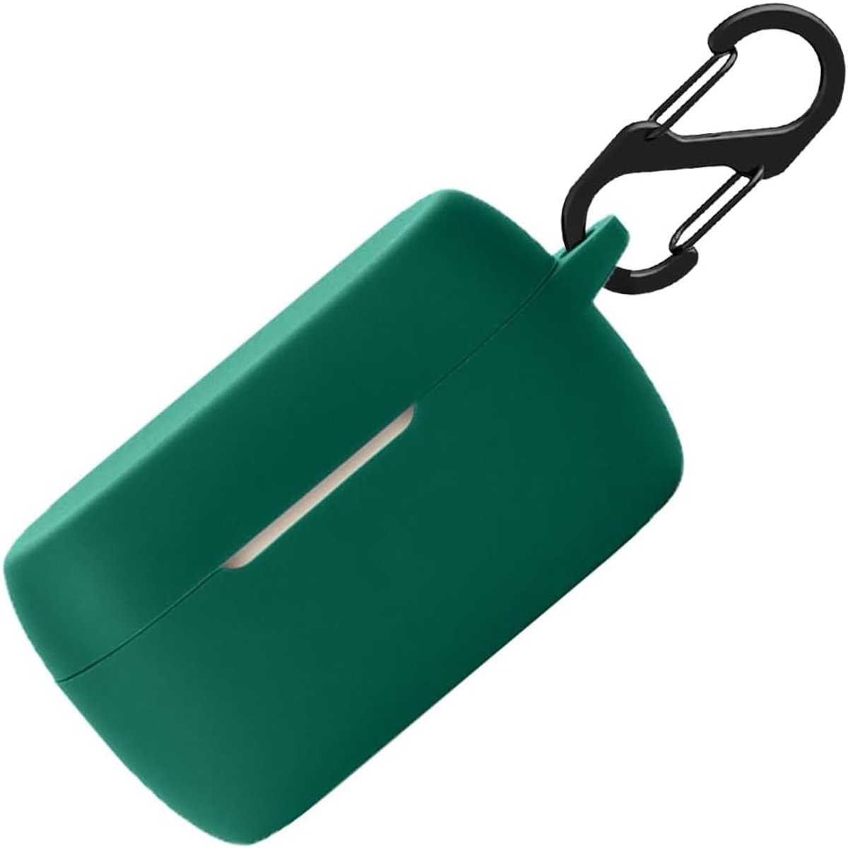 SnelShoppen - Silicone Hoofdtelefoonhoesje voor Jabra Elite 4 - Schokbestendige Beschermhoes en Skin - Soft Silicone - Donkergroen - Inclusief Sleutel