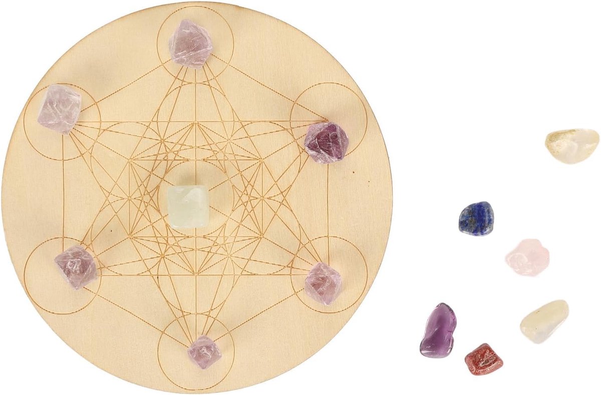 Chakra Healing Stones Set - Houten Pendelbord - Inclusief Tumble Stones - Voor Meditatie en Spirituele Healing - ShopVlot