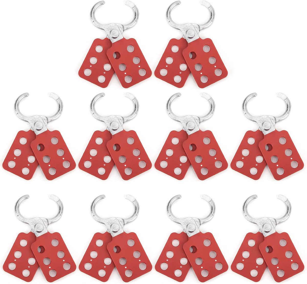 SnelShoppen - Pack van 10 Lock Locks, 6 gaten, Aluminium sloten voor chemische industrie, elektrische energie, brandstof, 25mm