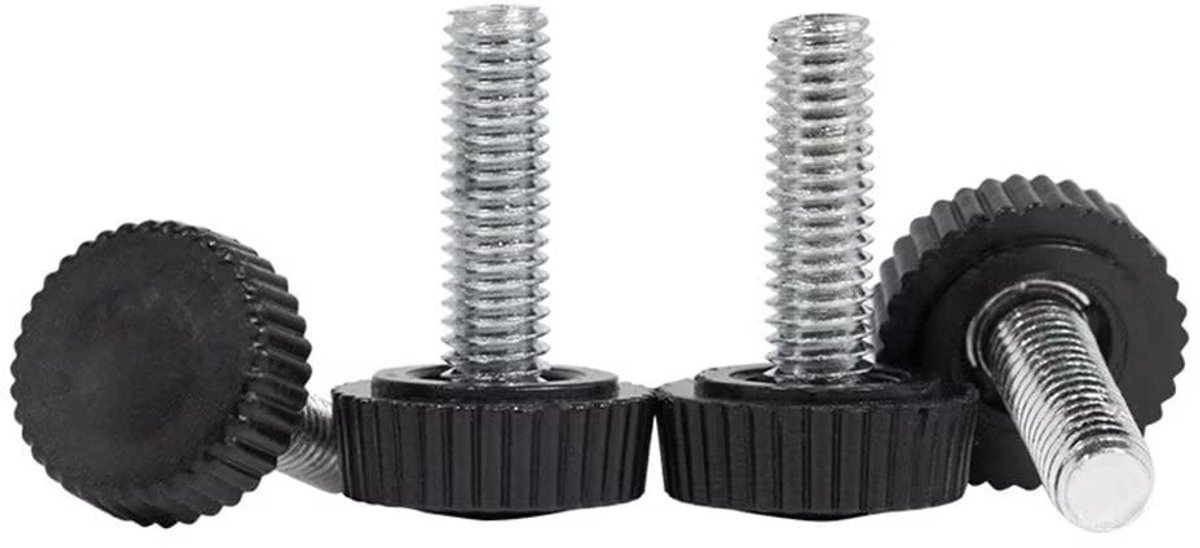SnelShoppen - Knopschroeven kunststof met ronde kop M4x14mm - 50 stuks - Zwart - Hoogwaardige carbon staal - Roestvrij en slijtvast - Ideaal voor klus