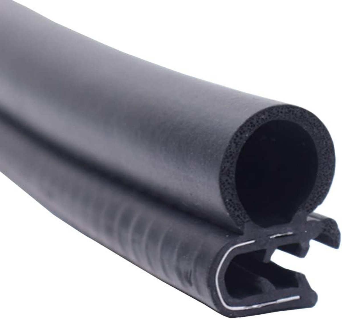 SnelShoppen - 6M Auto Deurrand Beschermers U Vorm Rubber Seal Protector Strip Weerstrip met Zijlamp voor Boot, Bus, Vrachtwagen 12mm x 14mm