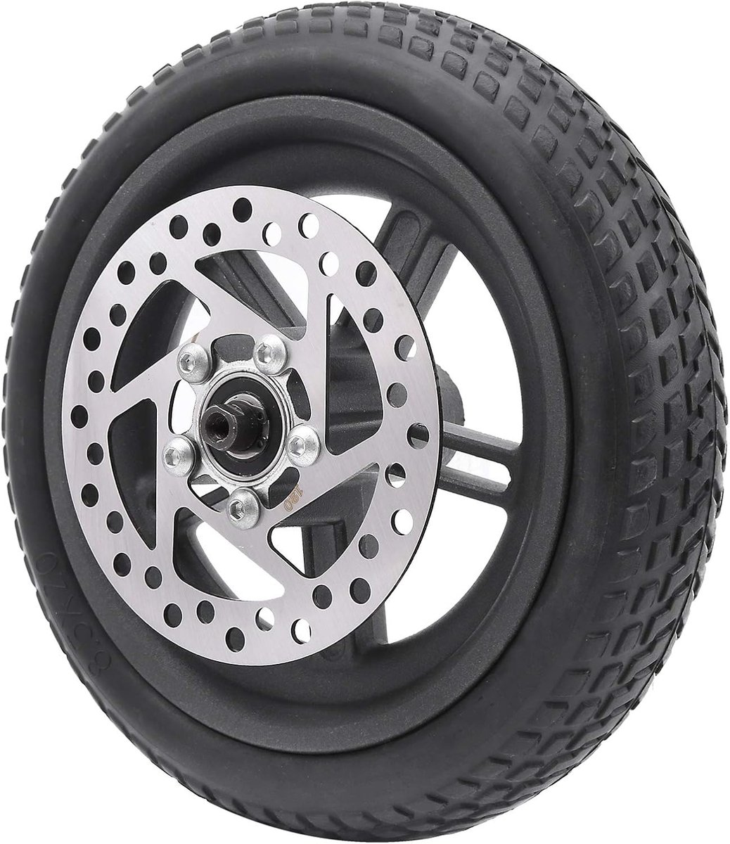 SnelShoppen - Complete Set Vervangende Achterwielen 8.5 Inch voor Elektrische Scooter - Hoge Kwaliteit Rubber, Holle Banden, 120 mm Schijfrem - Verbet
